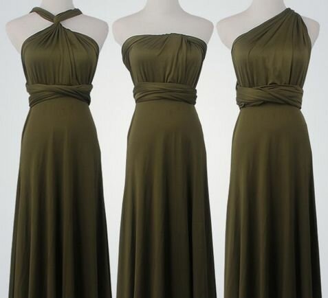 Set of 4 Forest Green Short Infinity Dress, Infinity Dress Bridesmaid, Beach Wedding Dress, Party Dress