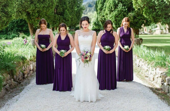 Bridesmaid dress purple, Purple Infinity Dress, Floor length Purple Dress, Violet purple dress