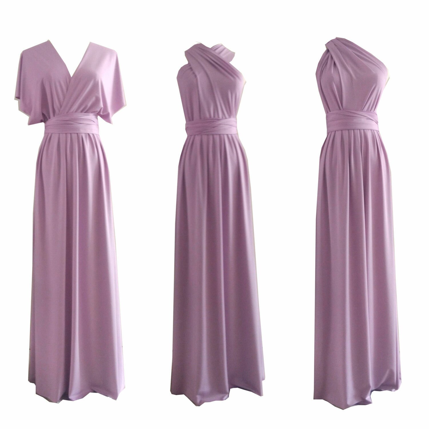 Infinity Dress, Multiway Dress, Twist Wrap Dress, Long Rustic Bridesmaid Dress, Wedding Prom Evening Light Purple