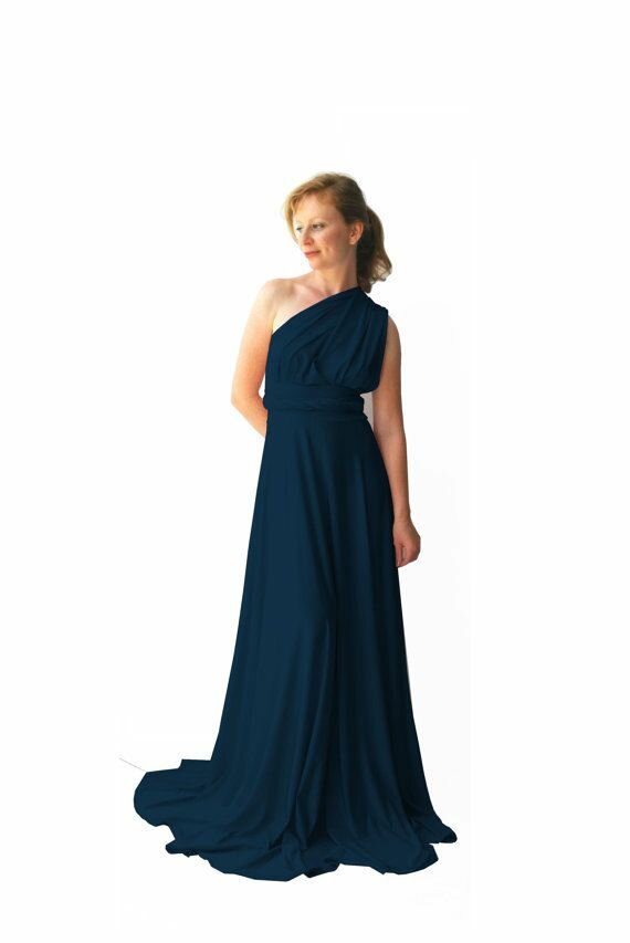 1 Convertible Bridesmaid Dress Long, Dark Blue Infinity Dress, Infinity Dresses For Bridesmaids