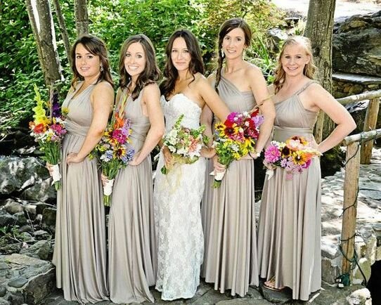Pack of 7 Silver Infinity Bridesmaid Dress, Wrap Bridesmaid Dress, Multi Way Dress, Twist Wrap Dress, Party Gift