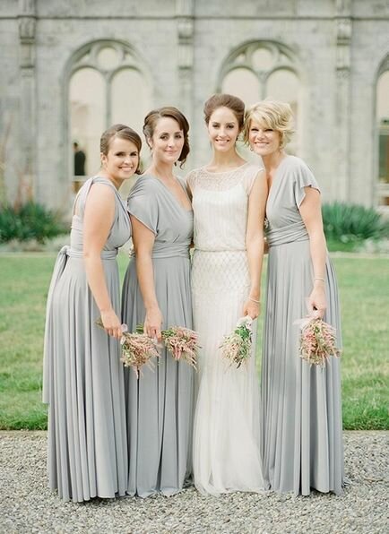Set of 8 Bridesmaid dress, Grey Convertible Dress, Wedding Dress Convertible, Evening Dress, Party Dress, Beach Wedding Dress