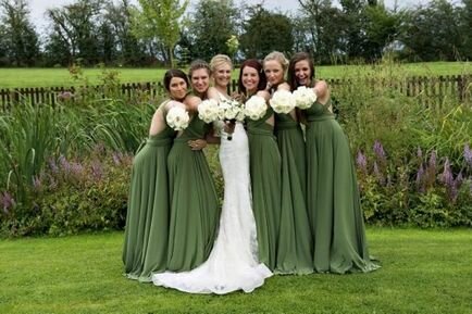 Pack of 7 Infinity Dresses, Green Convertible Dress, Convertible Wrap Bridesmaid Dress, Long Convertible Bridesmaid Dress